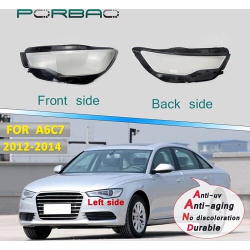 Front Lampshde 4Doors For A6C7 12-14 Front Headlight Transparent Glass Lens Cover-Shell Headlamp Clear Shell-Cov Replacement DIY