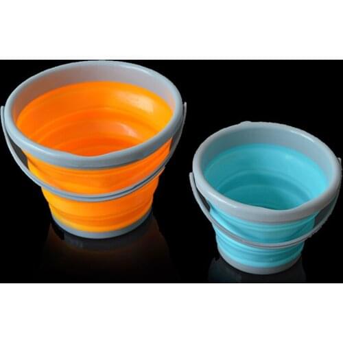 5L 10L Portable Folding Bucket Outdoor Thick Silicone Fishing Supplies Folding Bucket for Fishing Promotion Camping Car Wash