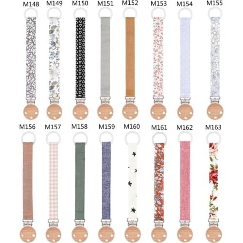 OOTDTY Baby Pacifier Clip Chain for Soothers Cotton Linen Soother Dummy Holder Leash Strap Nipple Holder Infant Feeding