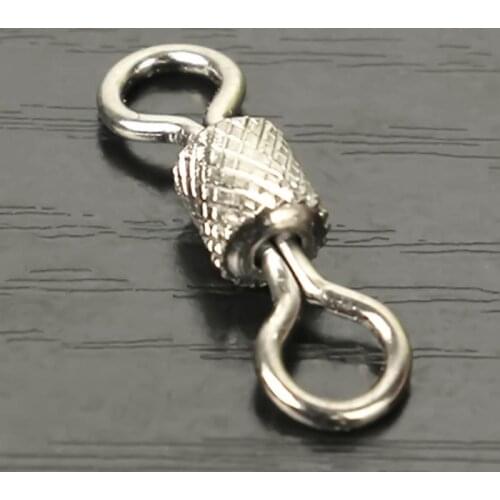 50pcs/lot Fishing Swivels Snap Hook 1/3/8# Fishing Fishhooks Swivels Ball Bearing Swivel With Safety Snap Ball Bearing Hot Sale