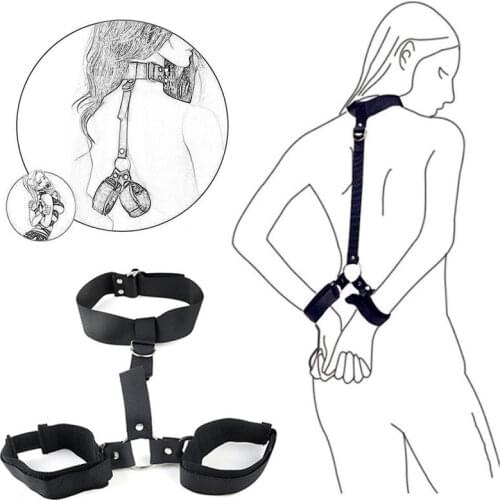 Adult Games Erotic Sex Toys For Woman Couples Slave Neck Handcuffs Nylon BDSM Bondage Restraints Collar Fetish Sex Products