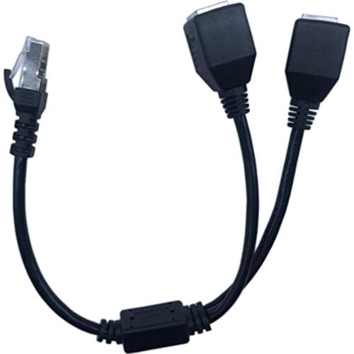 RJ45 8P8C Network 1 to 2 Port Ethernet Cable Adapter Splitter Male To 2 Female LAN High Speed Cord