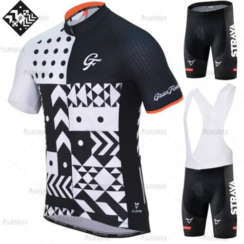 STRAVA Cycling clothing 100% Polyester Summer Short Sleeves Bike Uniforms Mountain Bike Cycling Shorts Set Pro Cycling Team Wear