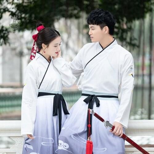 Traditional Hanfu Woman Ancient Swordsman Folk Dance Outfit Vestido Oriental Chinese Martial-Arts Cosplay Costume Retro Suit