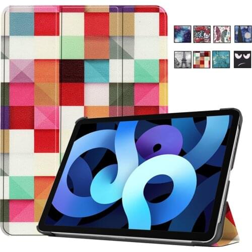 Smart Cover For Funda iPad Air 4 Case 2020 Tri-Fold Leather Stand Hard Case Tablet Coque For iPad Air 4 Generation Cover 10.9"