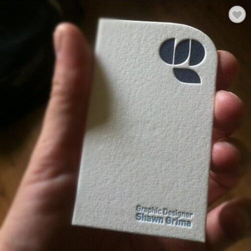 Competitive price white paper emboss edging color business cards