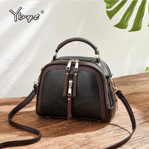 YBYT retro hight quality PU leather women luxury handbag zipper decorative small satchel female shoulder crossbody messenger bag