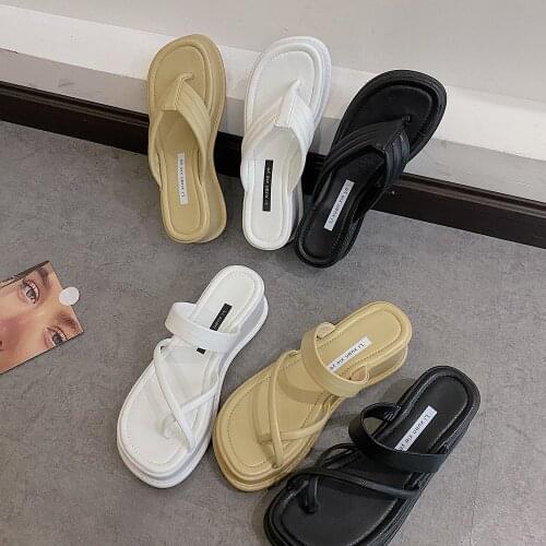 Platform Shoes Women Slippers Wedge Platform Slippers Fashion Dress High Heels Female Flip Flops Casual Y2k