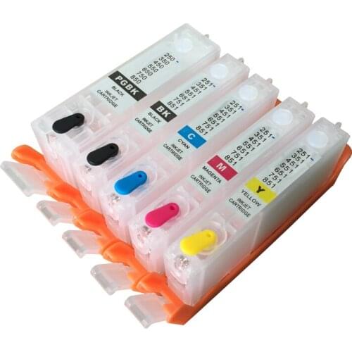 1 set PGI650 CLI651 refillable Ink cartridges for canon IP7250 IP7260 IP7270 IP7280 MG5450 with ARC chip PGI 650 CLI 651