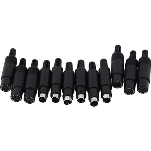 1Pc Male Female Mini DIN Plug Socket Connector 3/4/5/6/7/8 PIN Chassis Cable Mount