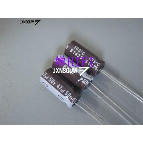 20PCS NICHICON PJ 50V47UF 6X15MM 47UF 50V original audio Aluminum electrolytic capacitor 105 degrees 50uF/47V