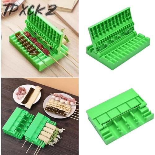 3 In 1 BBQ Meat Skewer Barbecue Stringer Box Machine Beef Pork Artifact Wear Food Meat String Device Meat Vegetables Grill Tools