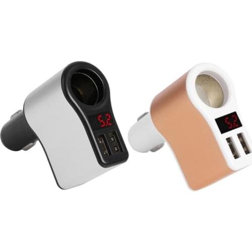Dual USB Car Charger Cargador De Baterias Para Automovil Ladowarka Samochodowa Cigarette Lighter Digital Display Adapter