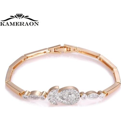 Sunlight CZ Crystal Bracelet Gold Silver Color Mix friendship female wrist bracelet Korean style Charms Bracelet Chain