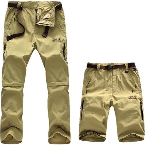 Summer mens quick-drying pants thin breathable trousers outdoor 2-in-1 removable fishing trekking mountaineering Hiking pants