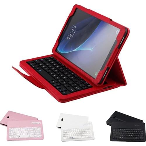 Wireless Bluetooth Keyboard Case for Samsung Galaxy Tab A 10.1 2016 Flip Stand PU Leather Cover for Samsung T580 / T585 Tablet