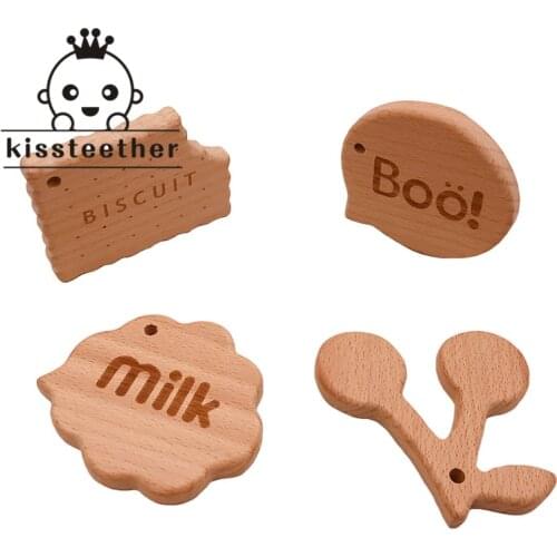 Infant Chawable Toy Baby Wood Teether Cherry Shape Natrual Wooden Baby Teether Toys Wood Teething Accessories Baby Shower Gifts