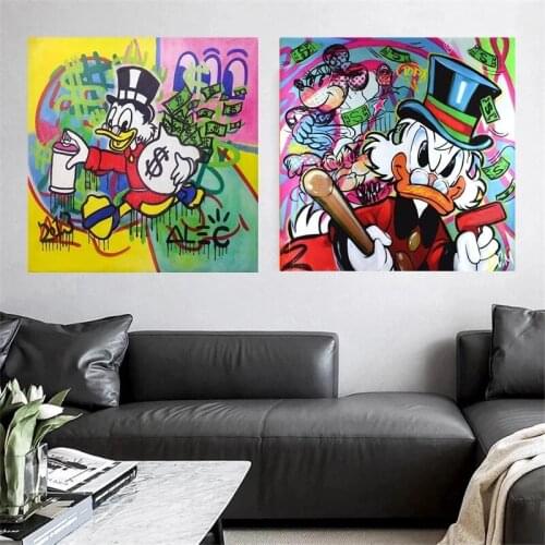 Disney Mickey Mouse Portrait Canvas Painting Art Cartoon Donald Duck Poster Mickey Minnie Wall Print Kids Room Decoration