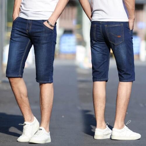 Summer Shorts Jeans Men Denim Pants Stretch Blue Fashion Design Mens Jeans Slim Straight Male Short Jeans Hombre men pants