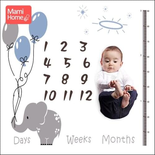 1pc Baby Milestone Background Infant Photography Backdrop Cloth Photo Blanket Newborn Blanket Photography Props Baby Goods