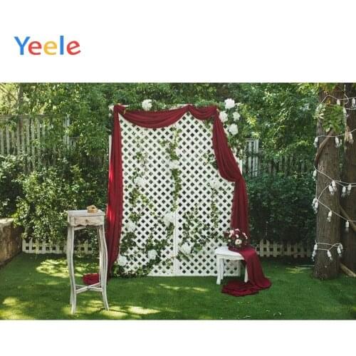 Wedding Photocall Marriage Garden Park Green Tree Flower Curtain Backdrop Photography Background For Photo Studio Photophone