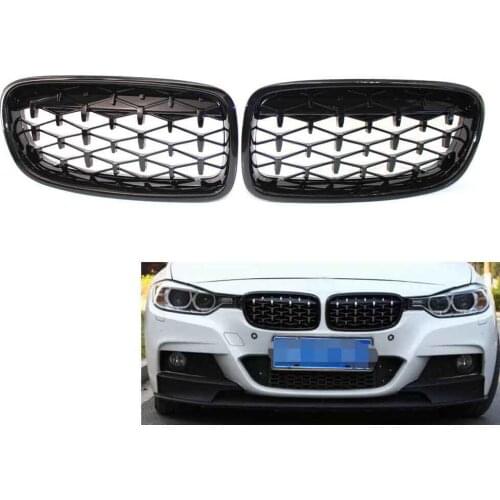 Gloss Black Diamond Meteor Front Grill Grille Fit For BMW 3 Series F30 F31 330i 320i 340i 335i 328i sedan / wagon 4 Door