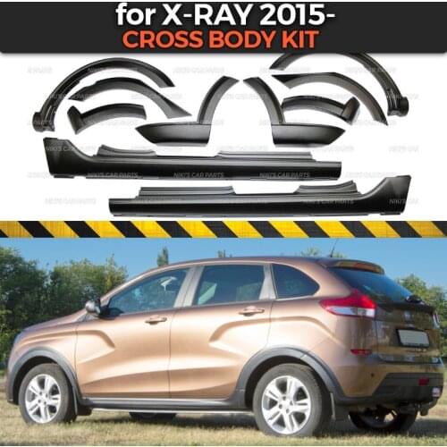 Cross body kit for Lada X-Ray 2015- extensions fenders and side skirts 1 set / 10 pcs plastic ABS protection trim covers car