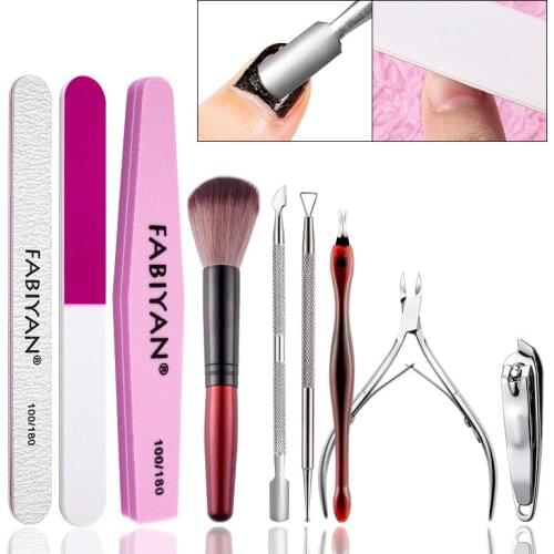 Manicure Nail Care Tools Sets Polish Remover Kits Files Buffers Grinding Pushers Cuticle Clippers Trimmers Scissors Dotting Tool