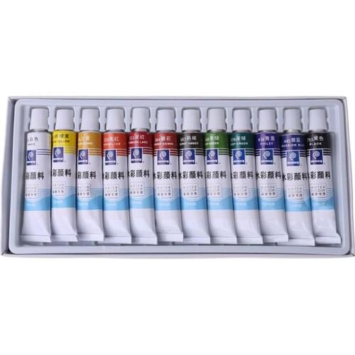 12ml 12/24 Colors Professional Paint Tubes Drawing Painting Watercolor Pigment Set Artist Art Supplies