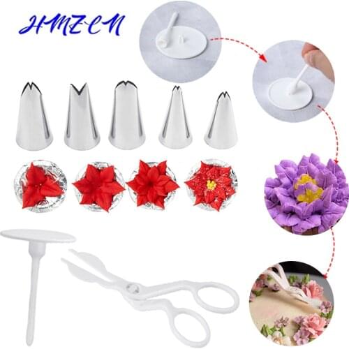 7PCS Piping Bag Nozzle Set Confectionery Cake Pastry Sleeve for Decoration Silicone Tools Equipment Accessories Nozzles Cream
