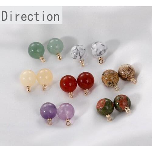 Customized natural amethyst semi-precious stones 8/10mm beads with hanging diy earrings necklace bracelet pendant material