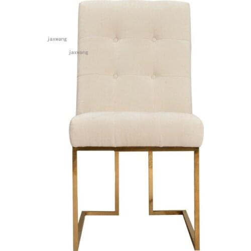 Nordic Stainless Steel Dining Chairs for Balcony Study Single Backrest Chair Modern Minimalist Restaurant Bedroom Computer Chair