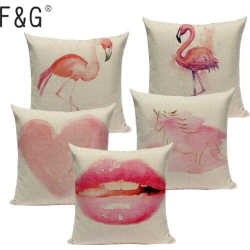 Pink flamingo decoration cushion decorative pillows Dropshipping cushion cover flamingo cushions home decor Custom