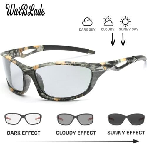 WarBLade 2019 New Photochromic Sunglasses Polarized Men Sport Sun glasses Camo Frame Eyewear UV400 Polaroid Oculos De Sol