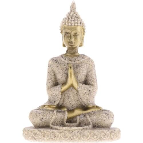 The Hue Sandstone Meditation Buddha Figur Statue Sculpture Hand Carved Figurine #3