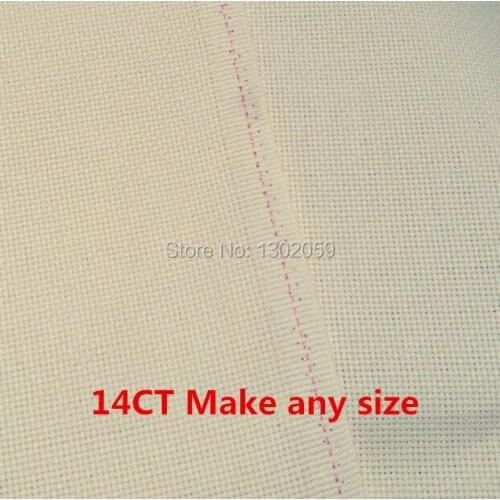 Light Beige Make Any Size Cross Stitch Canvas Aida Cloth Cream-Coloured Embroidery Fabric ---- Ivory Buff 14CT 150X200cm Or