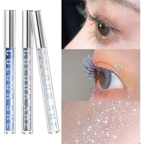3 Colors Diamond Shiny Mascara Waterproof Curling Volume Lash Extension Makeup Quick Dry Glitter Mascara for Eyelashes Cosmetics