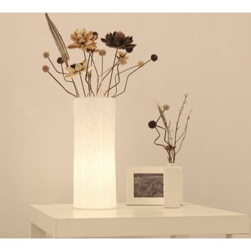 Height 30cm White Ceramic engraved table lamps bedroom table lights Home Decoration DIY Art Decor home lighting