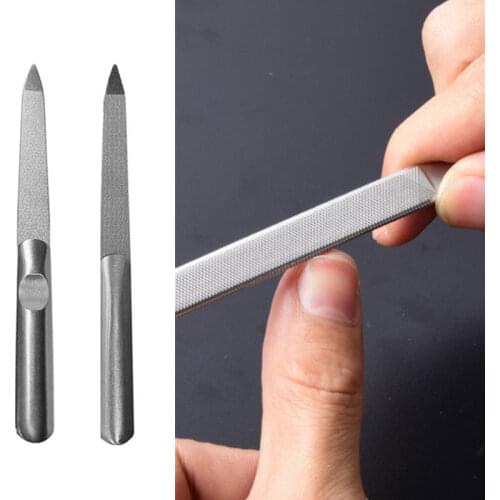 1pcs Professional Stainless Steel Nail File Buffer Metal Double Side Grinding Rod Manicure Pedicure Scrub Nail Arts Tools