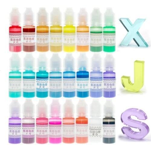 10g 24 Color Jelly Resin Pigments DIY Crystal UV Epoxy Resin Liquid Colorant Dye Jewelry Making Tools Handmade Crafts Nail Art