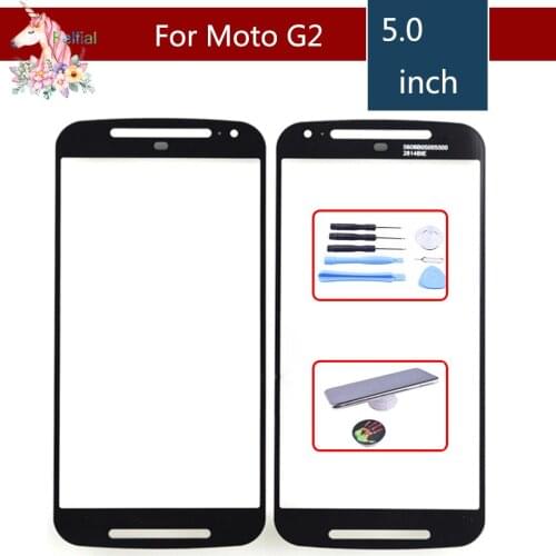 10pcs/lot For Motorola Moto G2 G+1 XT1063 XT1069 XT1068 Touch Screen Front Outer Glass Panel Lens NO LCD Display Digitizer