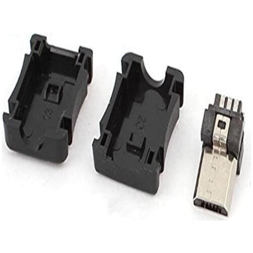 10pcs/lot Micro USB 5pin Male Plug Connector with Plastic Cover Welding Type for Tail Charging Mobile Phone Data
