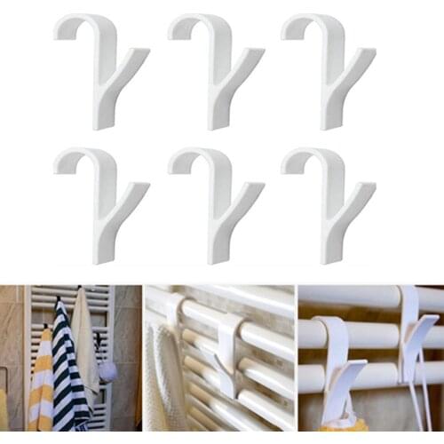 2/4Pcs Bathroom Hanger for Heated Towel Radiator Rail Bath Hook Holder Clothes Hanger Percha Plegable Scarf S Hook Clasp