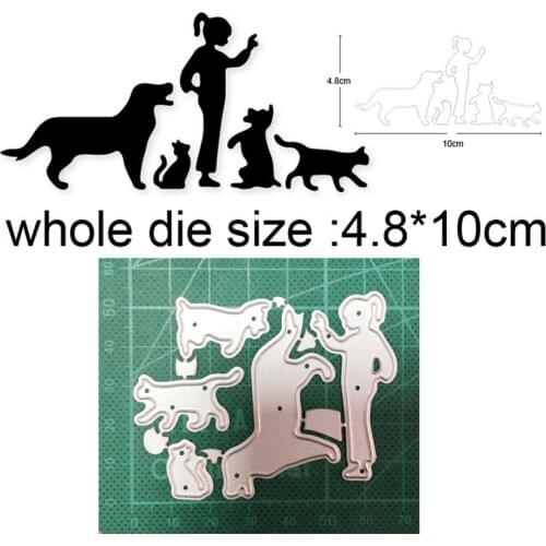 2020 New Metal Dies Girl Dog Cat Rabbit cutting dies and stamps DIY Scrapbooking Stencils dies Paper Cards Making Embossing dies