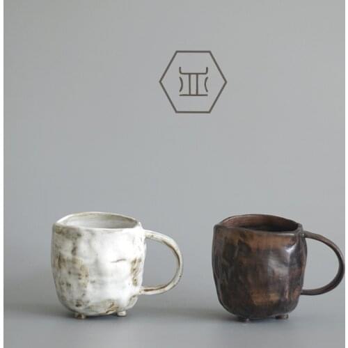 220ml handmade stoneware mug Japanese creative milk cup water cup retro ceramic cup with coffee cup