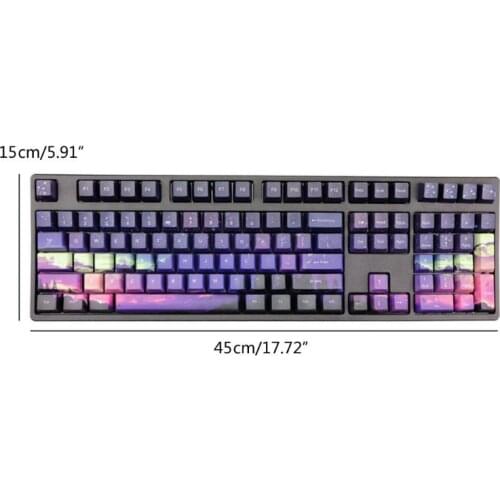 5 Sides Dye-subbed OEM PBT Keycap Mechanical Keyboard Keycaps Purple Dawn Light