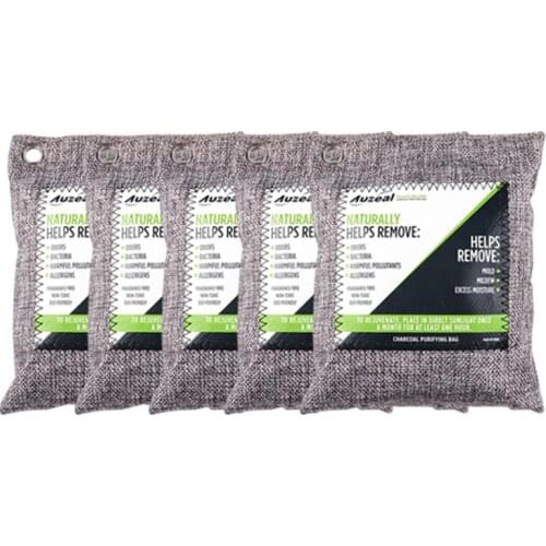 5 Packs Charcoal Odor Eliminator Bags Activated Bamboo Charcoal Deodorizer for Car Closet Shoes