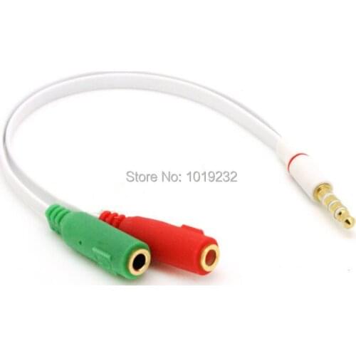 3.5mm 4 position to 2x 3 position 3.5mm M/F Headset Splitter Adapter,for headsets with separate headphone / microphone plugs