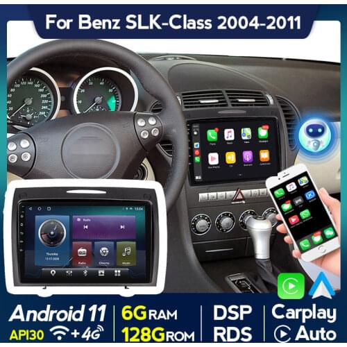 6G+128G Android 11 Car Multimedia For Mercedes Benz SLK R171 W171 R171 SLK200 2004-2011 GPS Navigation Autoradio Carplay WIFI BT