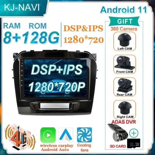 6G+128G Carplay 9'' Android 11 For Suzuki Vitara 2015 2016 2017 2018 2019 Car radio Multimedia Player GPS